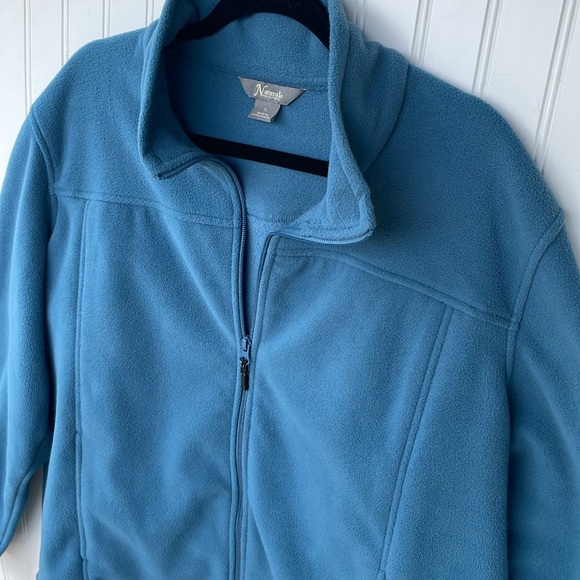 NATURAL WOMENS LING SLEEVE TEAL ZIP UP FLEECE JACKET SIZE 1X - Picture 3 of 7